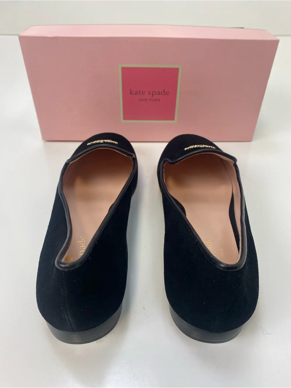 kate spade Black Velvet Slip-On Loafers